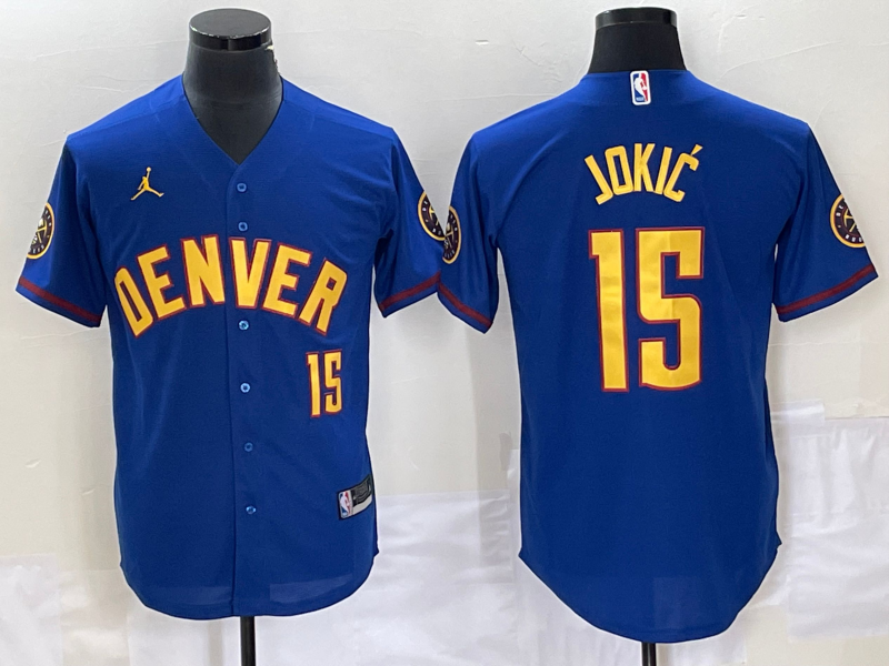 Nike 2023 Men Denver Nuggets #15 Nikola Jokic Blue NBA Jersey